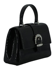 Bolso de hombro con asa superior de cuero negro Jimmy Choo