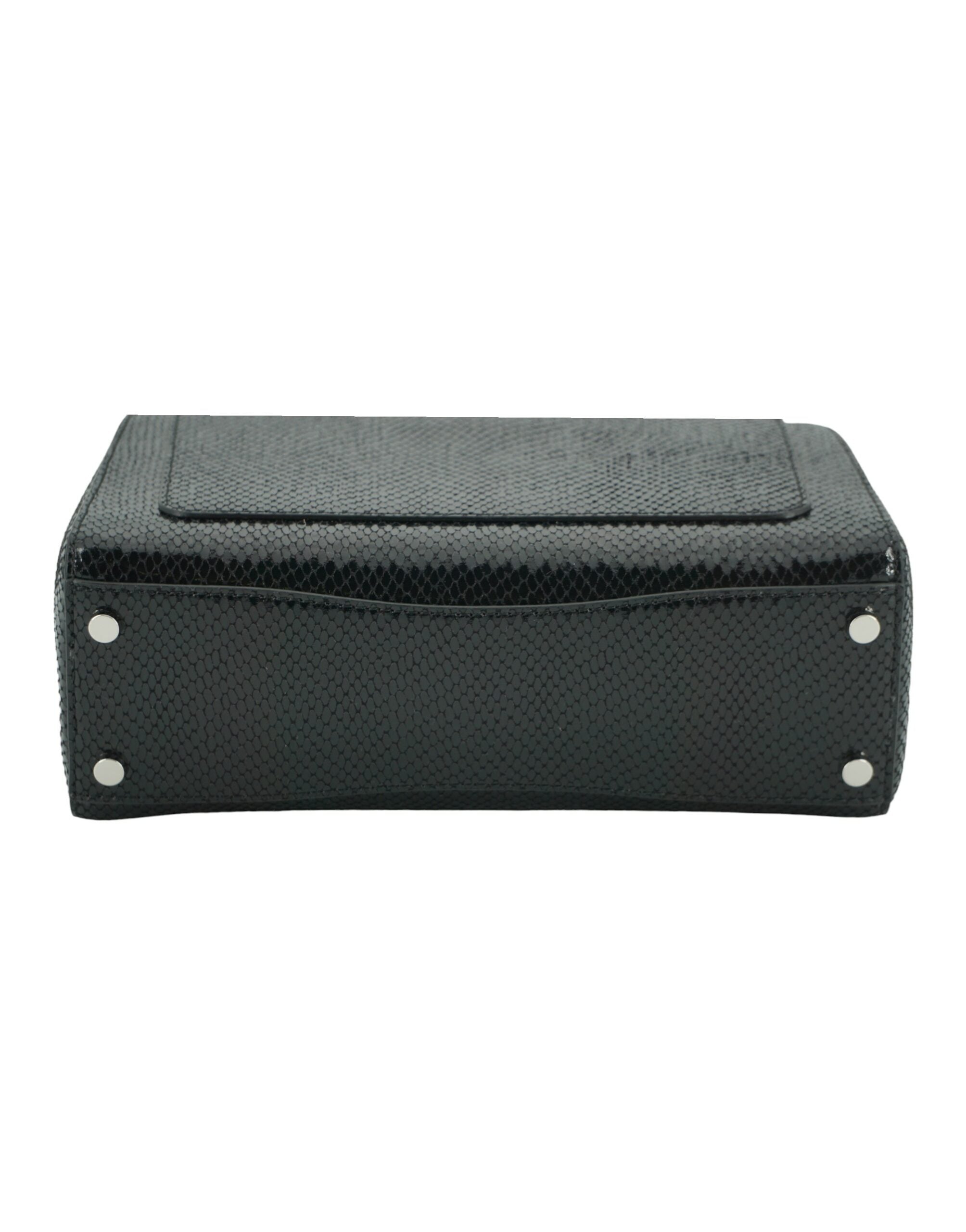 Bolso de hombro con asa superior de cuero negro Jimmy Choo