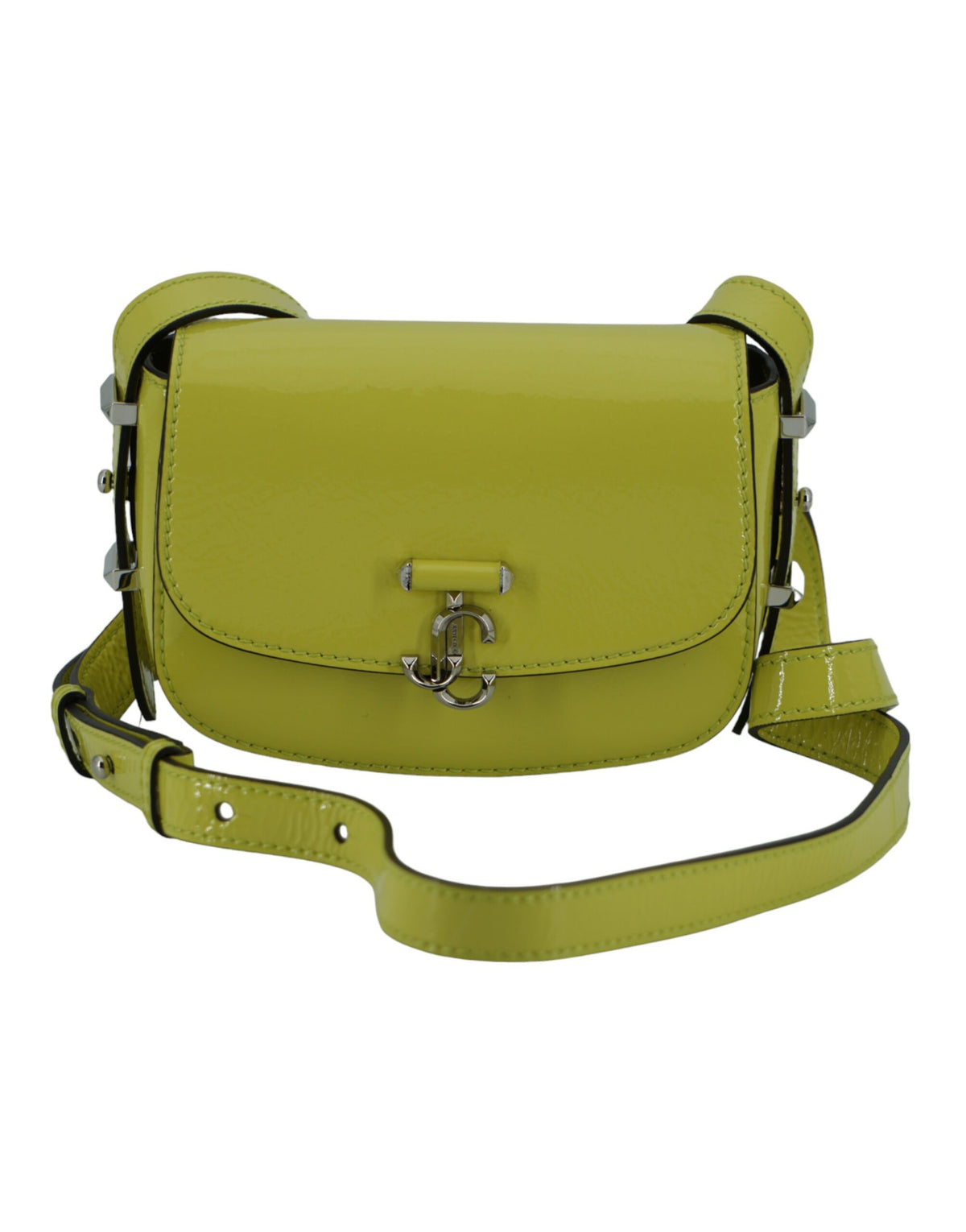 Bolso de hombro pequeño de piel amarillo lima Jimmy Choo