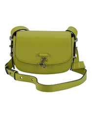 Bolso de hombro pequeño de piel amarillo lima Jimmy Choo