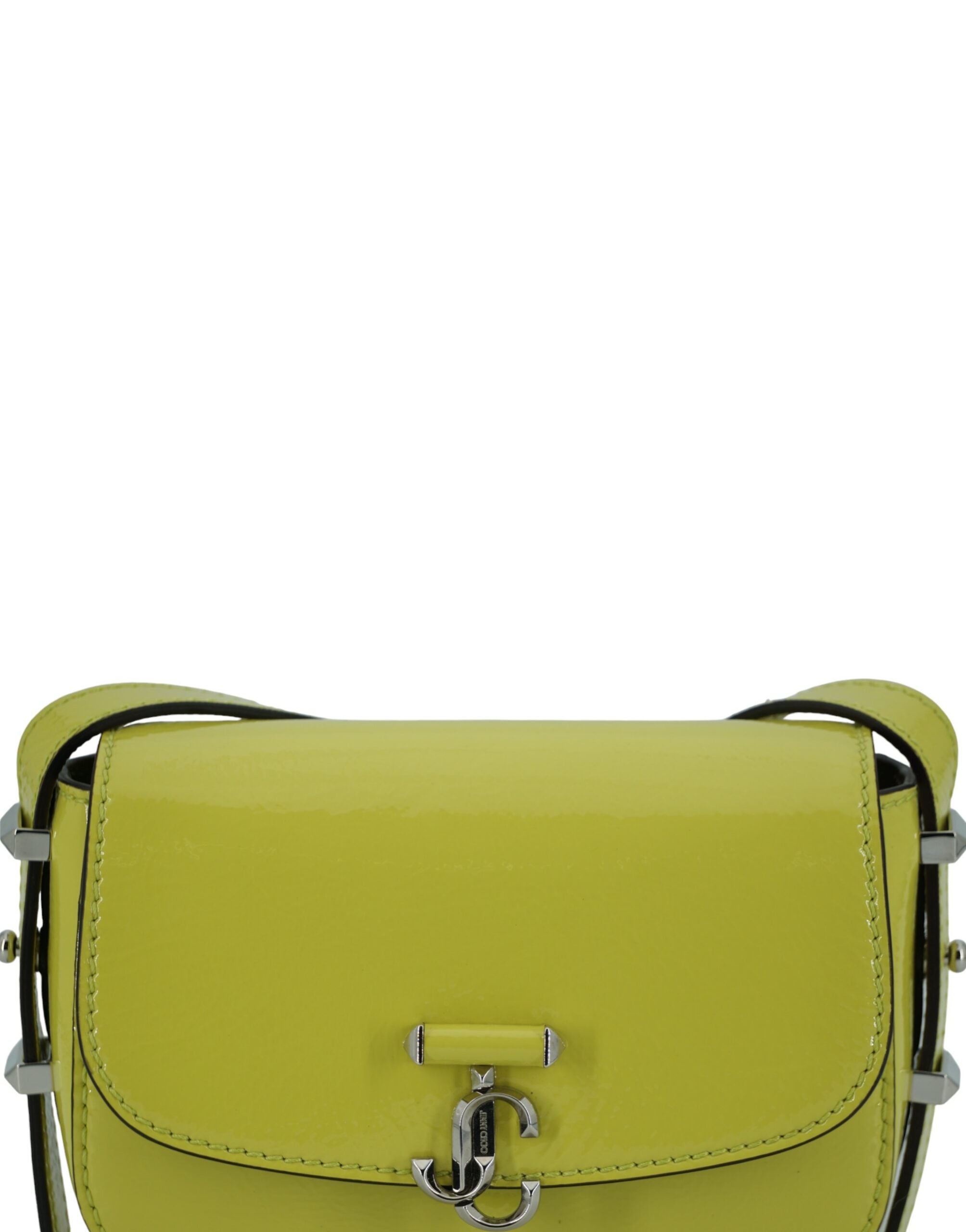 Bolso de hombro pequeño de piel amarillo lima Jimmy Choo