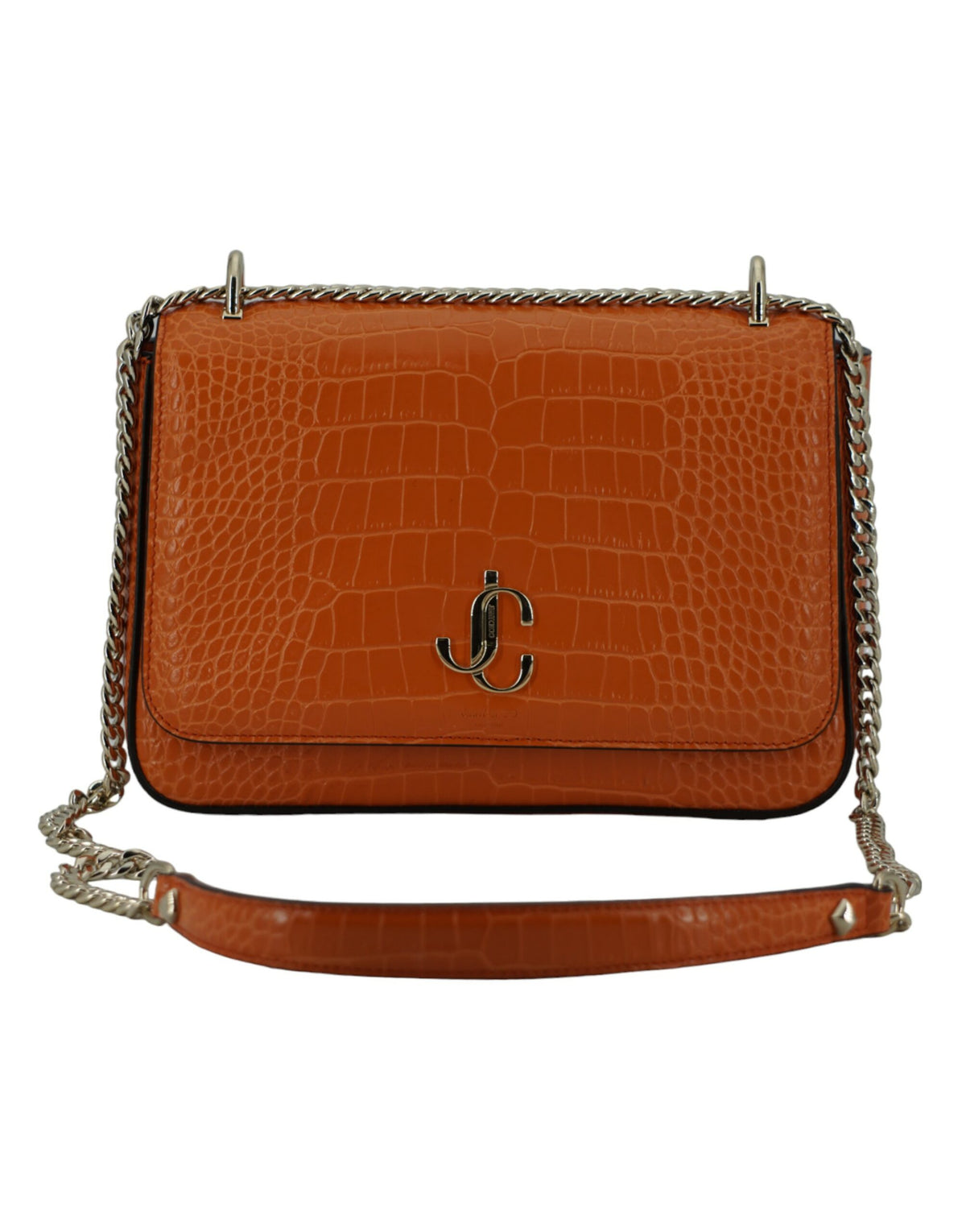 Bolso de hombro Jimmy Choo de piel color naranja ámbar