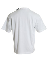 Camiseta de cuello redondo de jersey de algodón blanco roto de Balenciaga