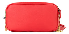 Bolso bandolera alargado pequeño de Burberry con cámara de piel granulada roja