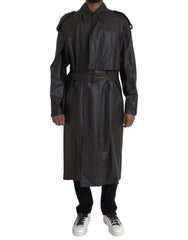 Chaqueta impermeable de cuero negro mate de Bottega Veneta