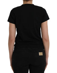 Camiseta de algodón negra de Balenciaga con cuello redondo y manga corta y estampado del logotipo
