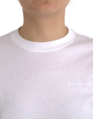 Camiseta de algodón blanca de Balenciaga con cuello redondo y manga corta