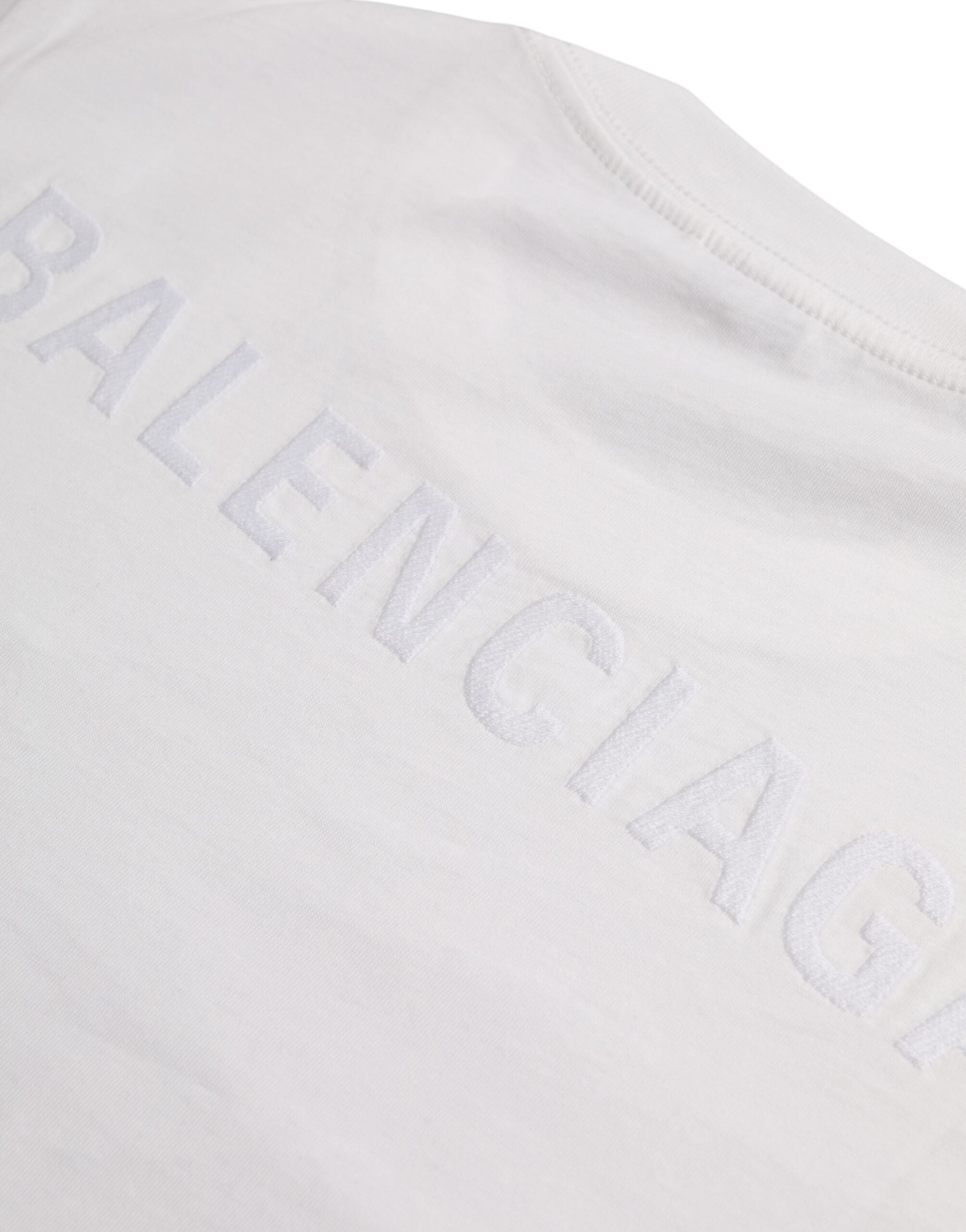 Camiseta de algodón blanca de Balenciaga con cuello redondo y manga corta