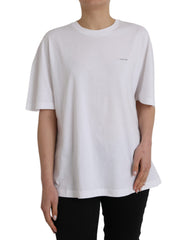 Camiseta de algodón blanca de Balenciaga con cuello redondo y manga corta