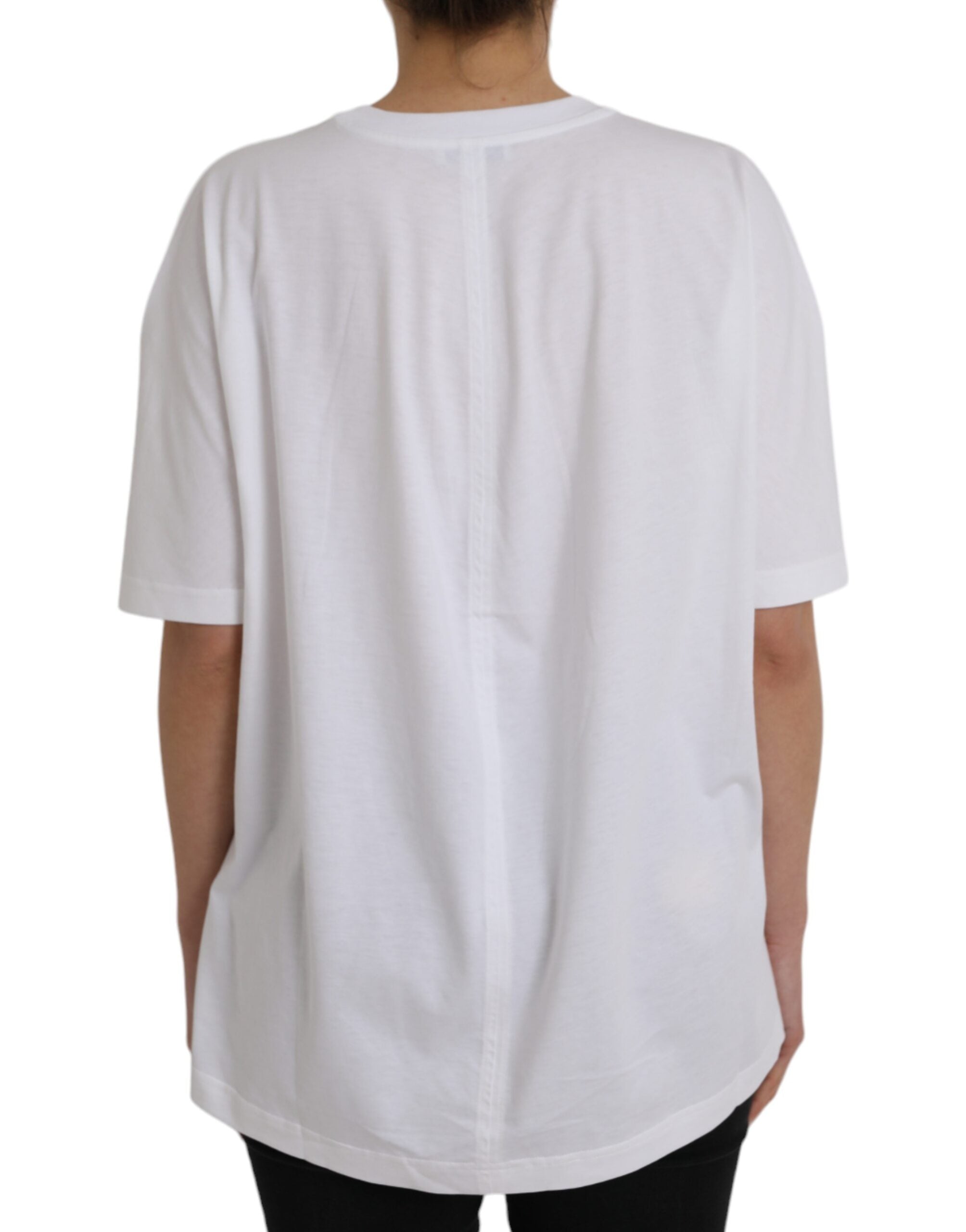Camiseta de algodón blanca de Balenciaga con cuello redondo y manga corta