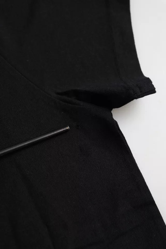 Camiseta de algodón negra de Balenciaga con cuello redondo y manga corta y logotipo