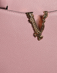 Bolso bandolera Versace rosa pequeño con asa superior de piel de becerro granulada