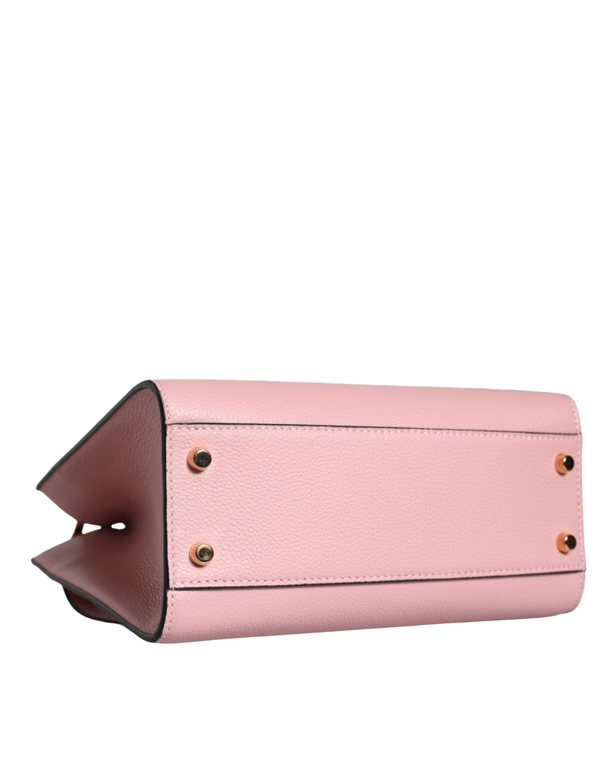 Bolso bandolera Versace rosa pequeño con asa superior de piel de becerro granulada