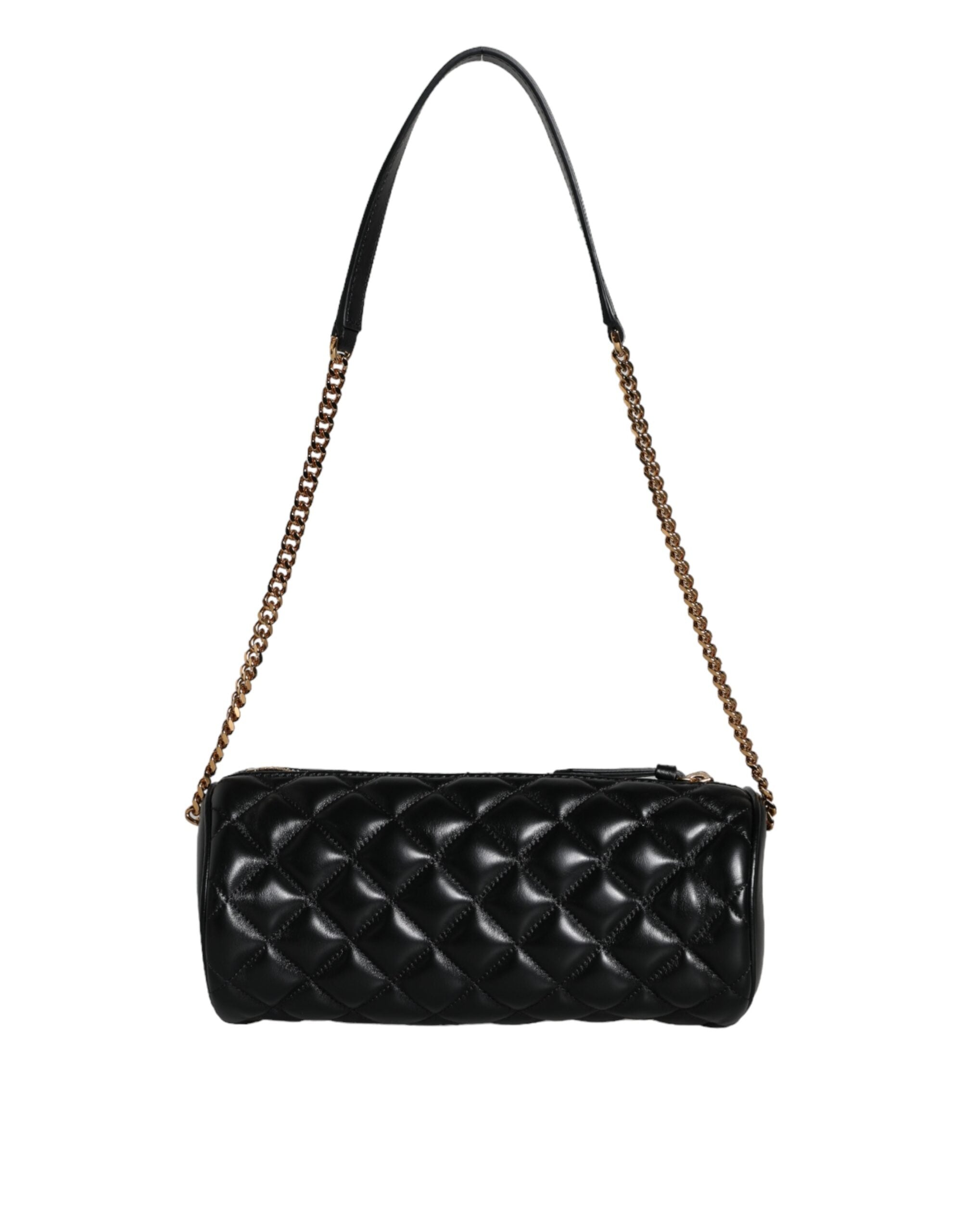 Bolso bandolera Versace mini de piel de cordero acolchada en negro
