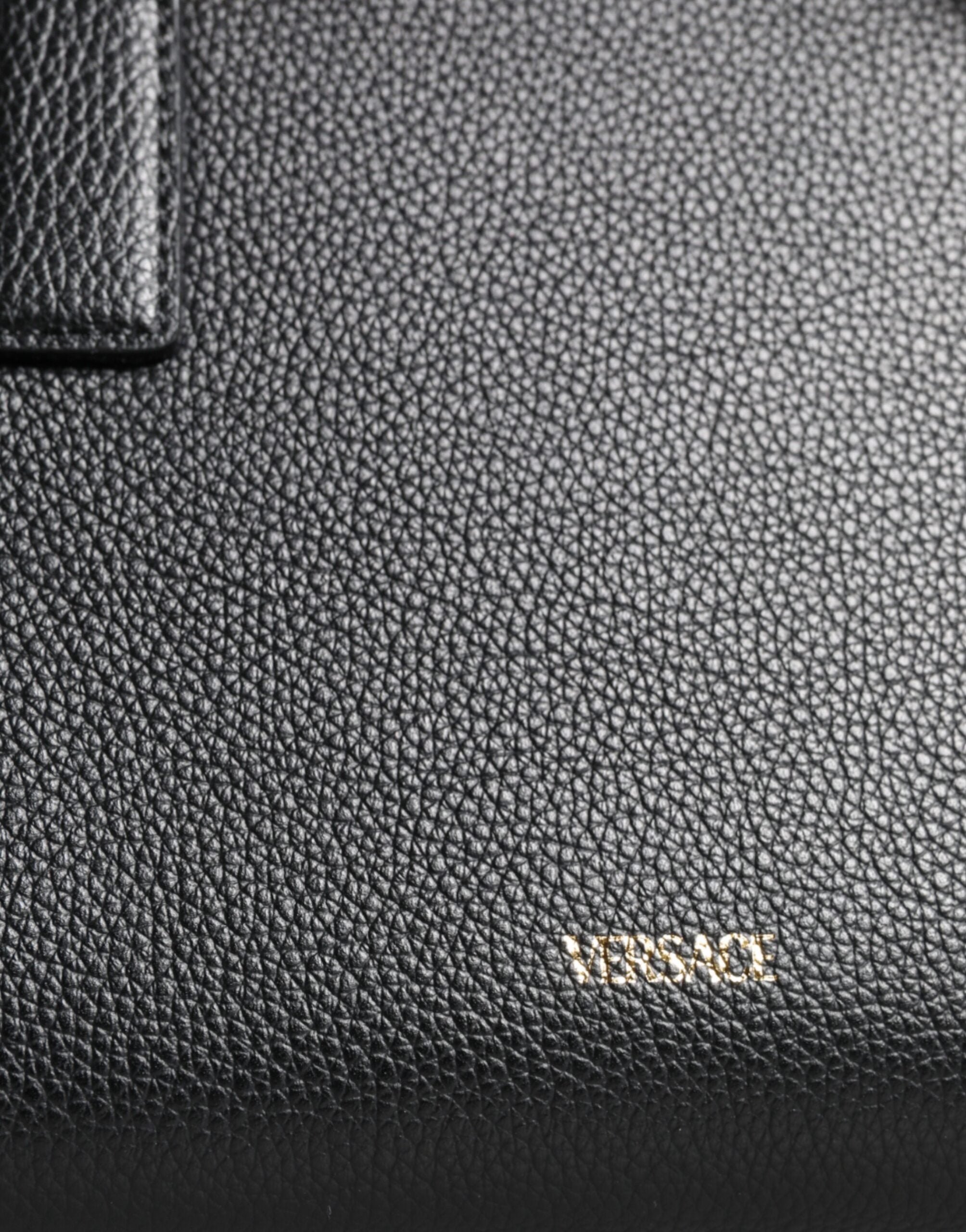 Bolso bandolera Versace pequeño de piel negra con asa superior