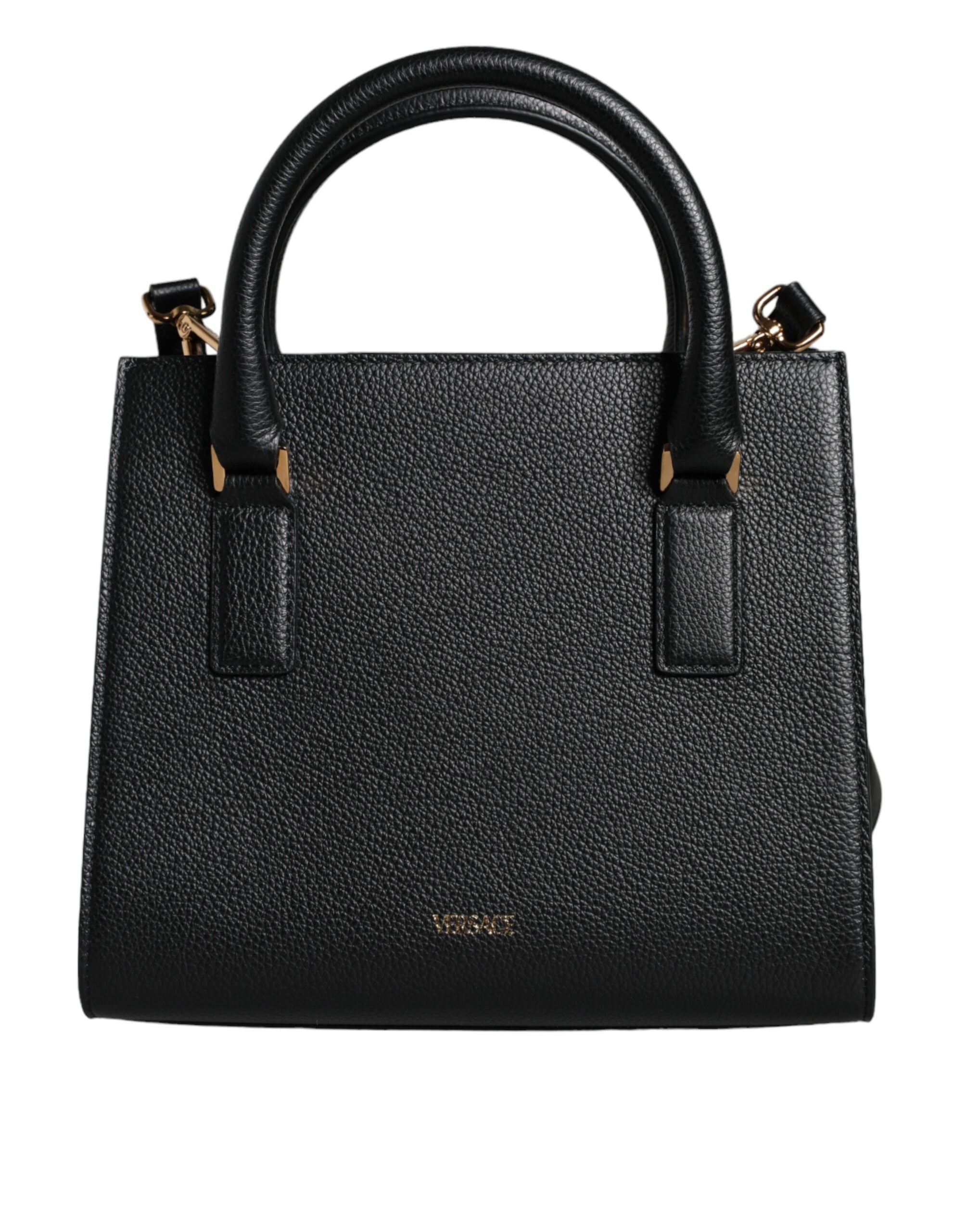 Bolso bandolera Versace pequeño de piel negra con asa superior