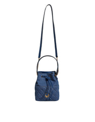 Bolso bandolera de piel vaquera acolchada azul de Versace