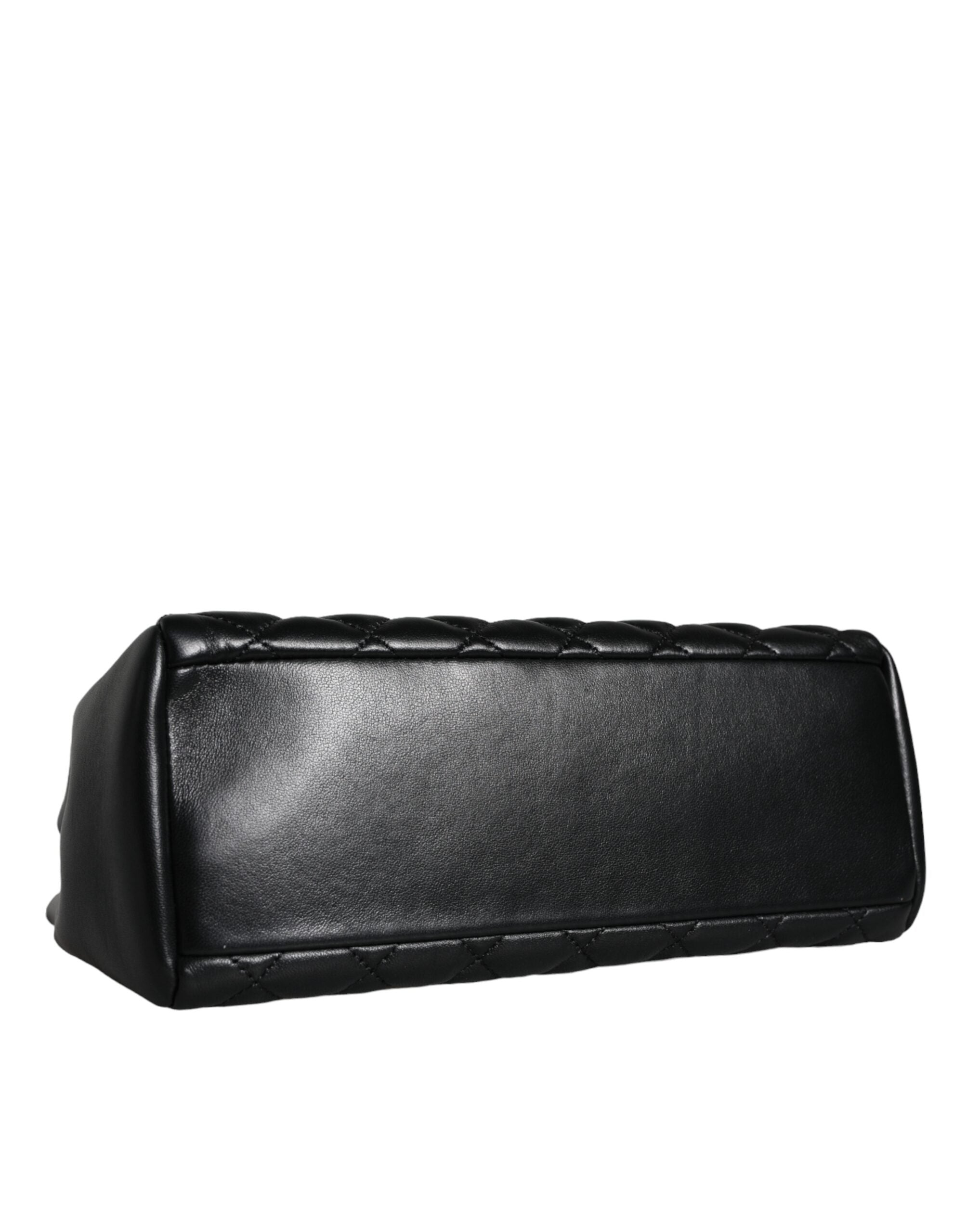 Bolso Versace de piel napa acolchada negra con correa de cadena para el hombro