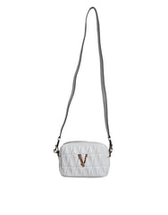 Bolso bandolera Versace de piel napa acolchada blanca