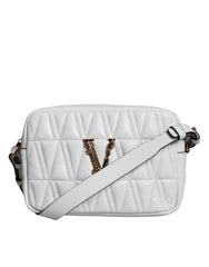 Bolso bandolera Versace de piel napa acolchada blanca