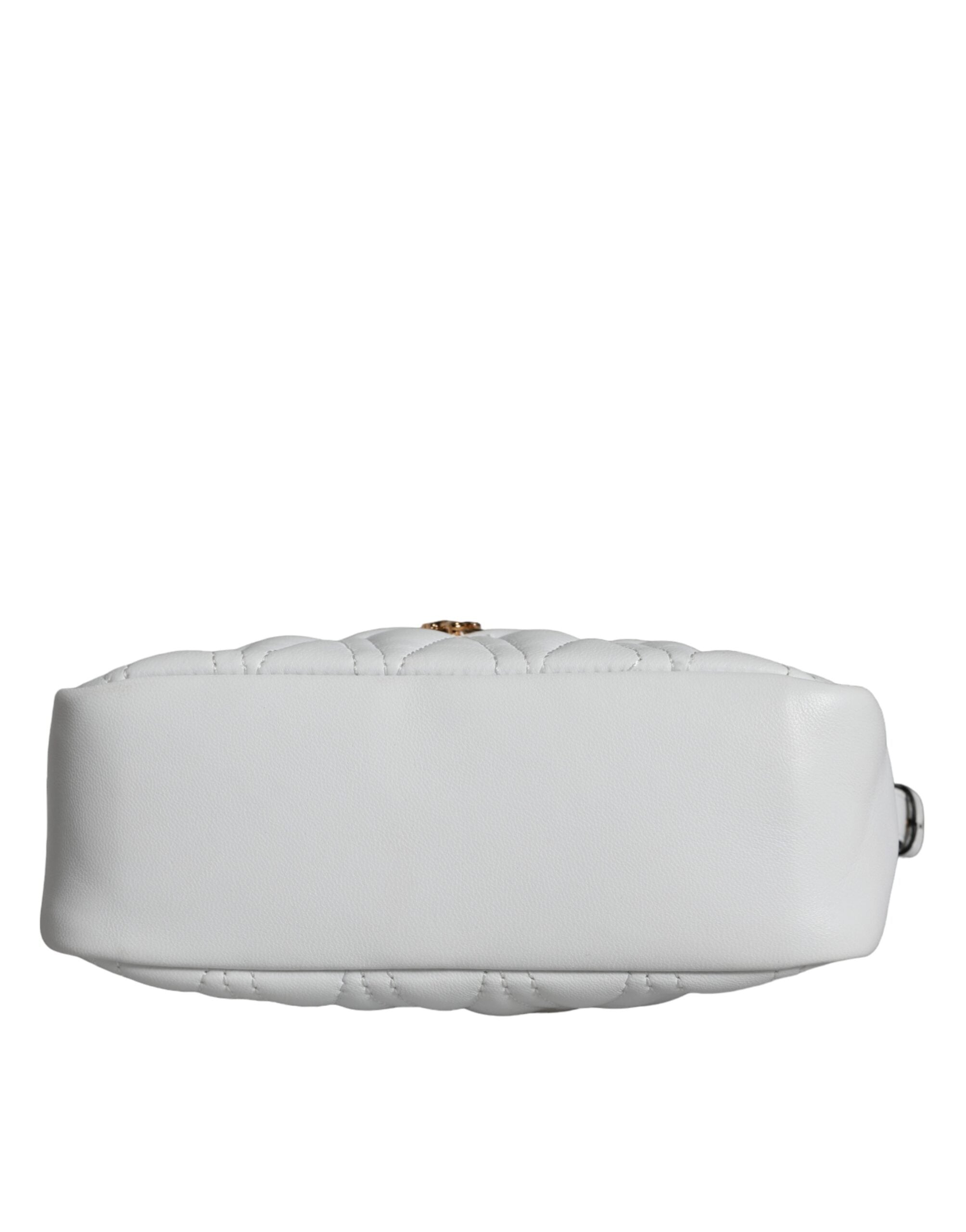 Bolso bandolera Versace de piel napa acolchada blanca