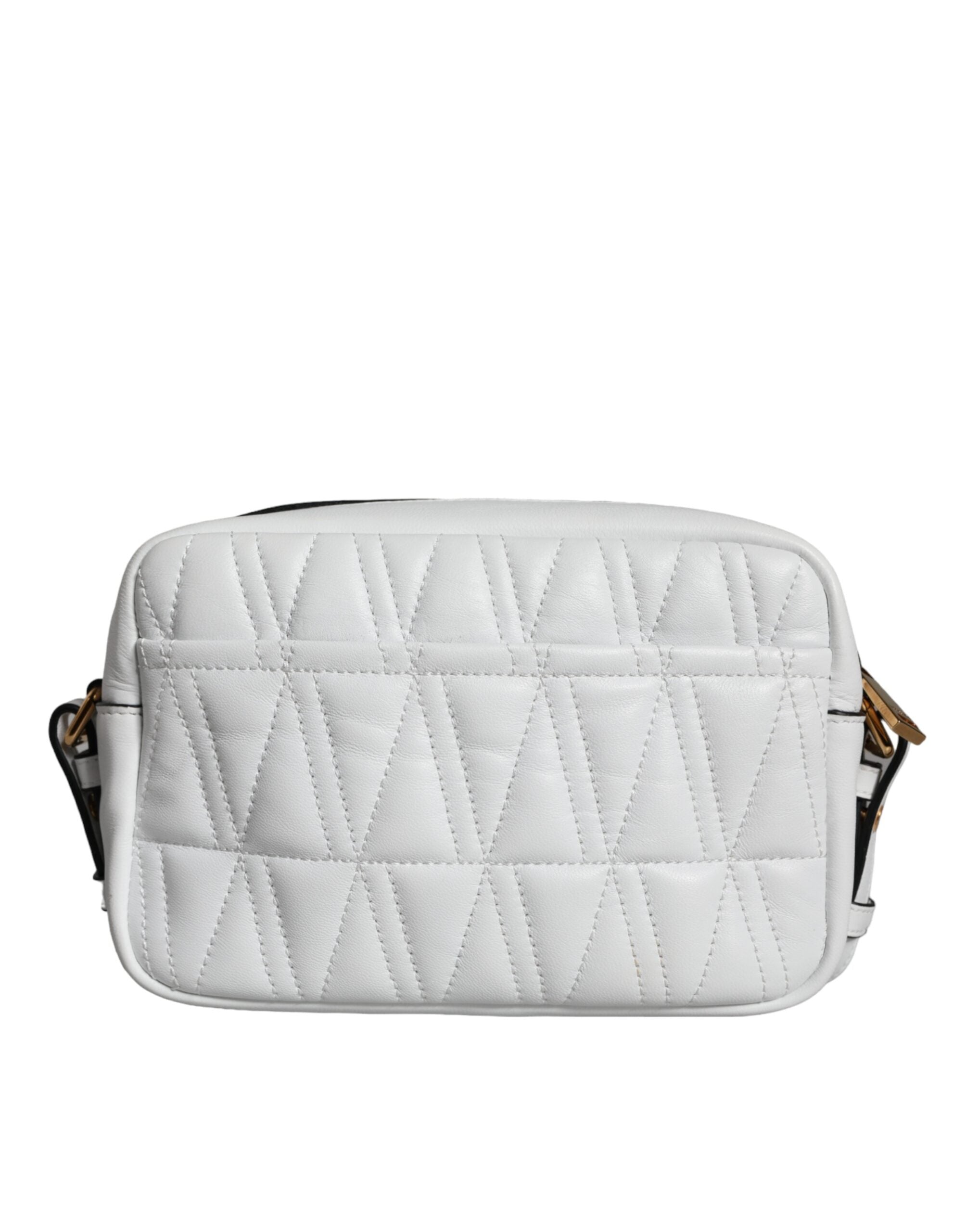 Bolso bandolera Versace de piel napa acolchada blanca