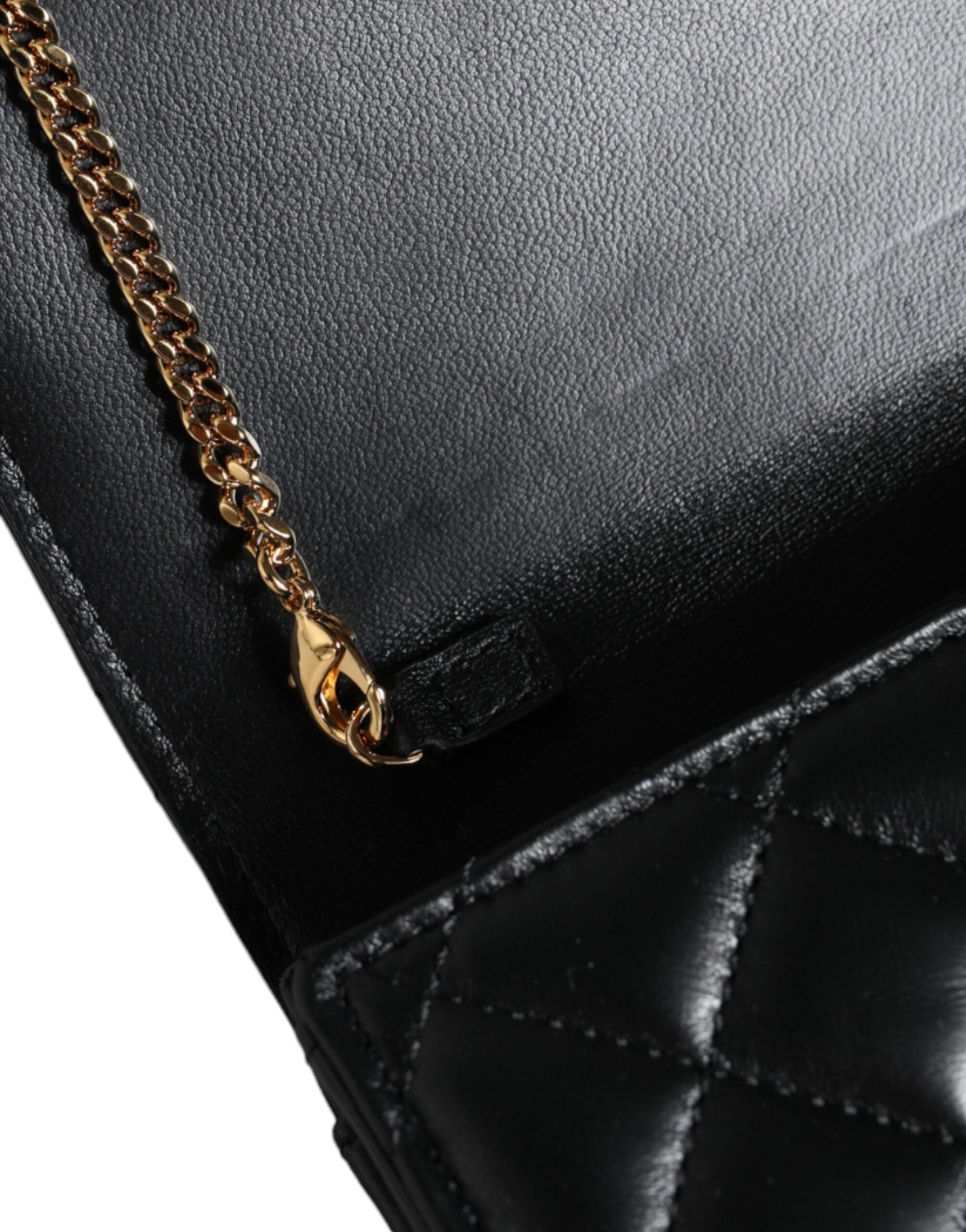 Bolso bandolera Versace de piel napa acolchada negra