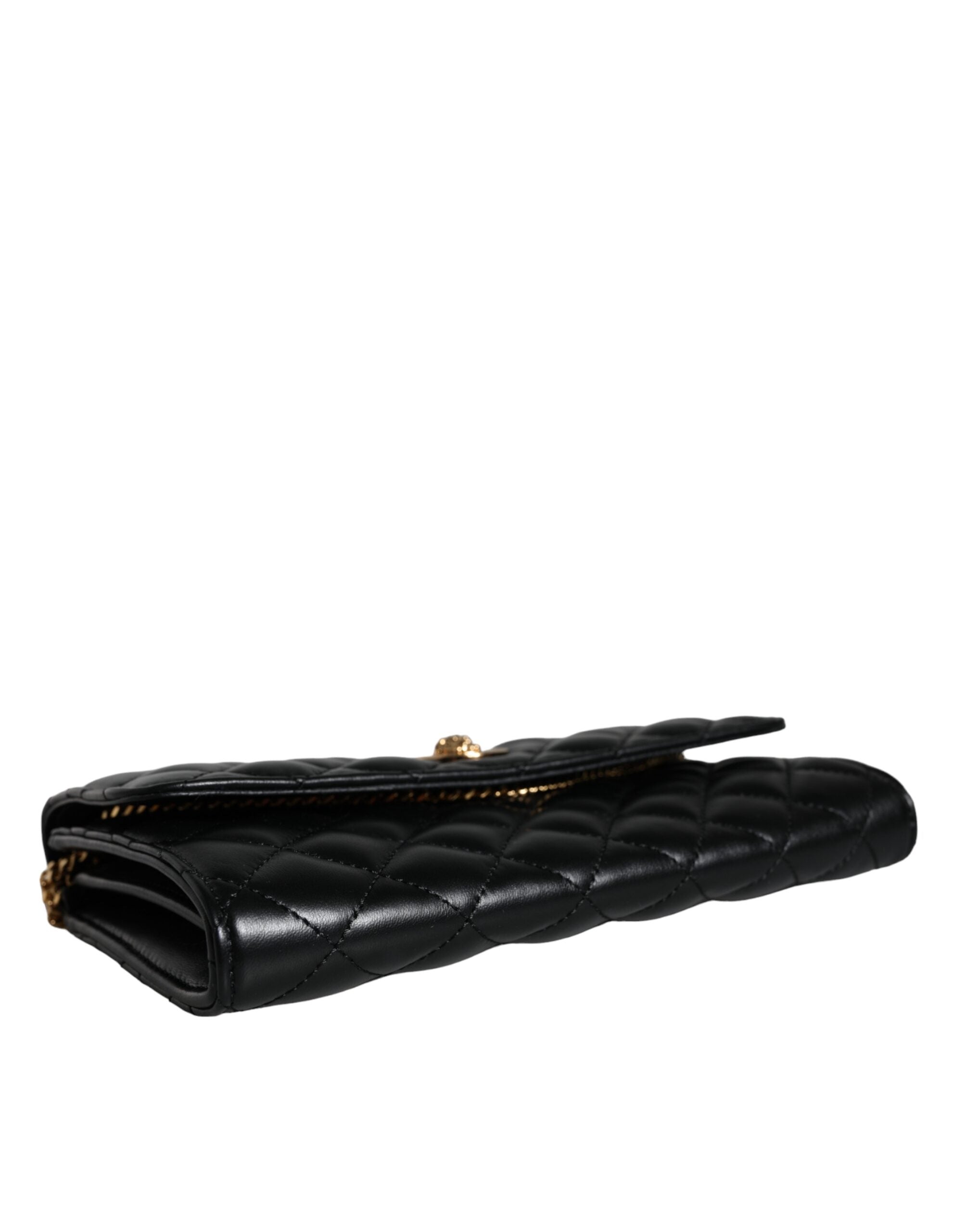 Bolso bandolera Versace de piel napa acolchada negra