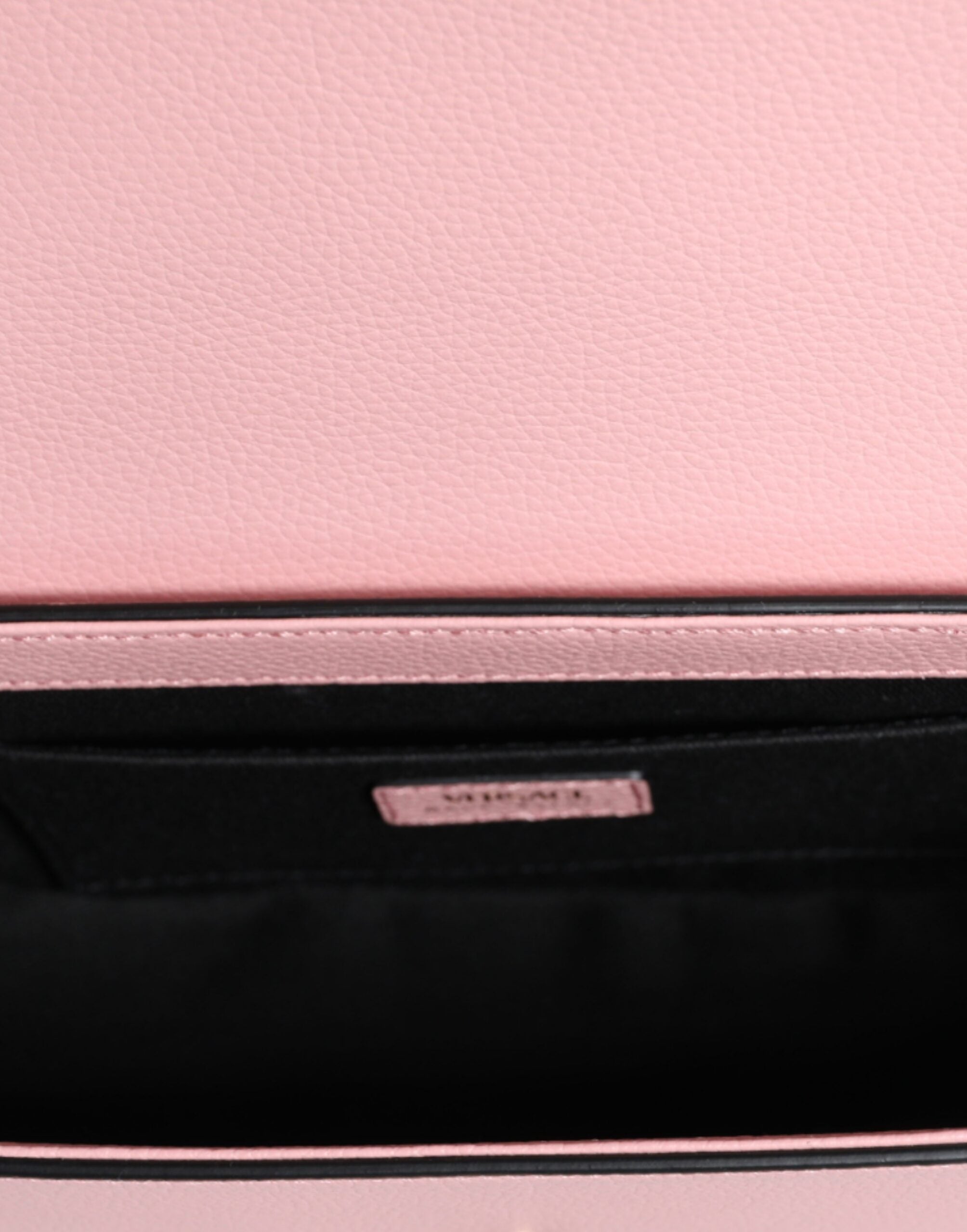 Bolso bandolera Versace de piel de becerro granulada rosa con logotipo