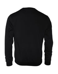 Sudadera con cuello redondo de algodón y polar Medusa negra de Versace