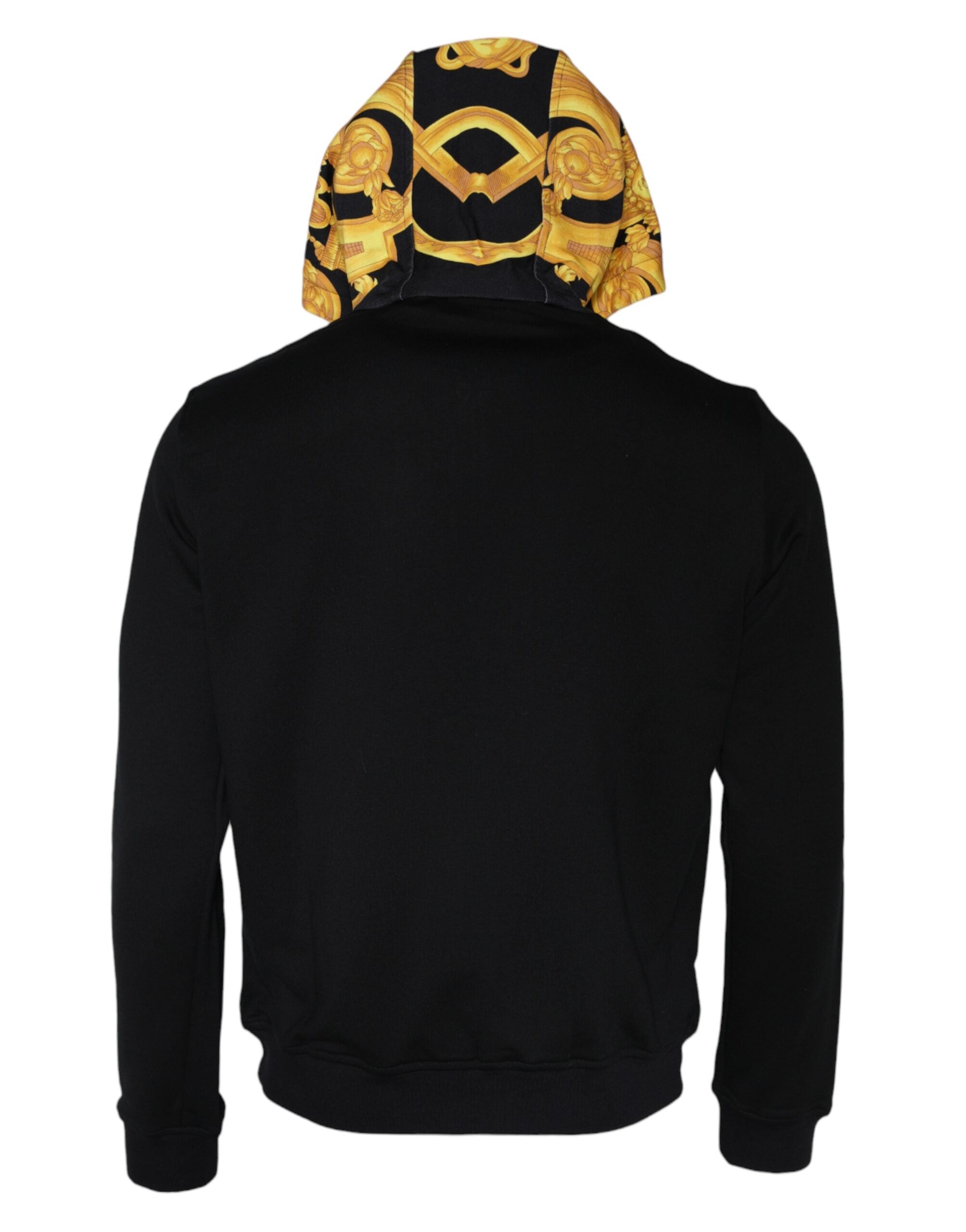 Sudadera con capucha y cremallera completa de algodón con estampado de Medusa en negro de Versace