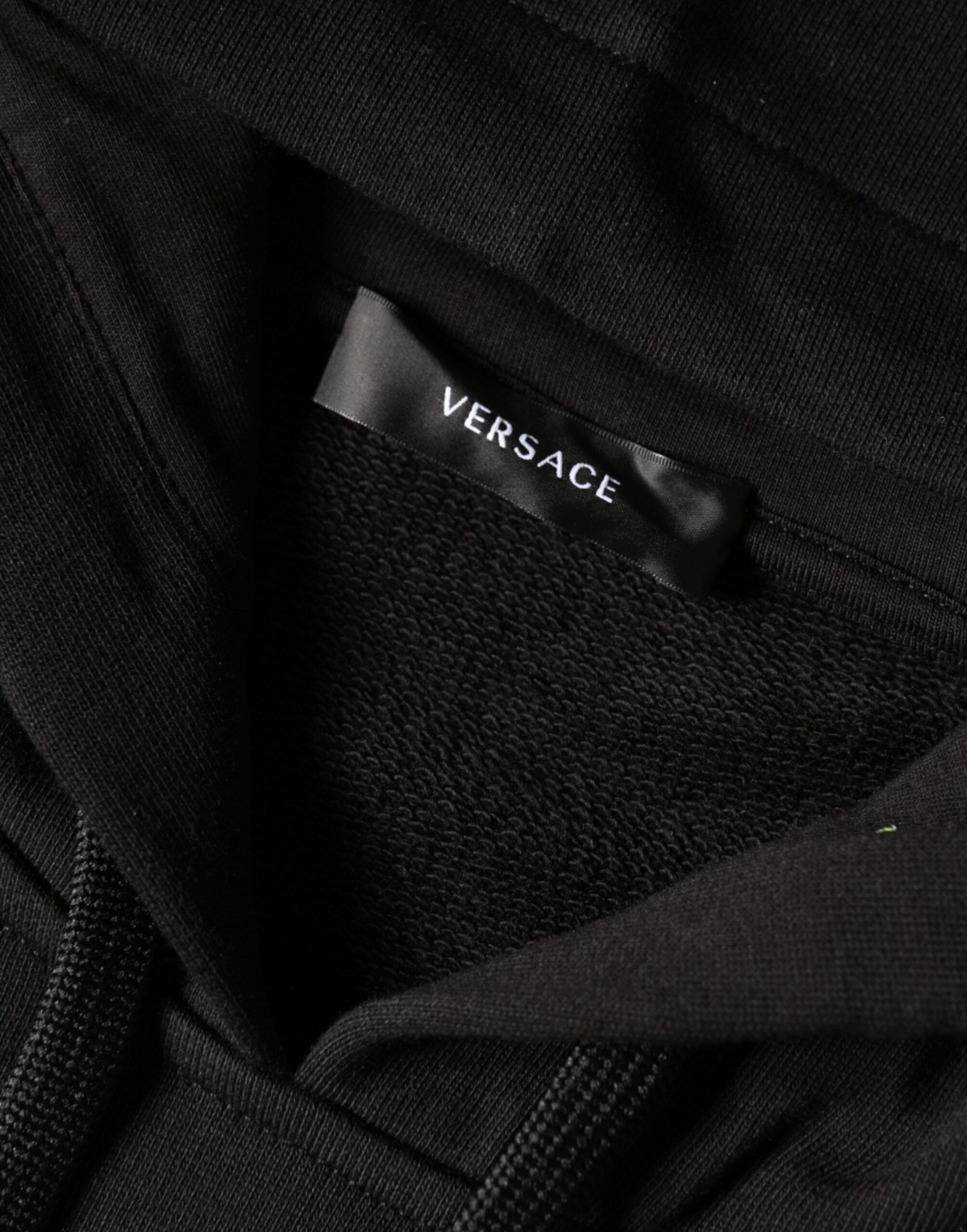 Sudadera con capucha y estampado de Medusa en algodón negro de Versace