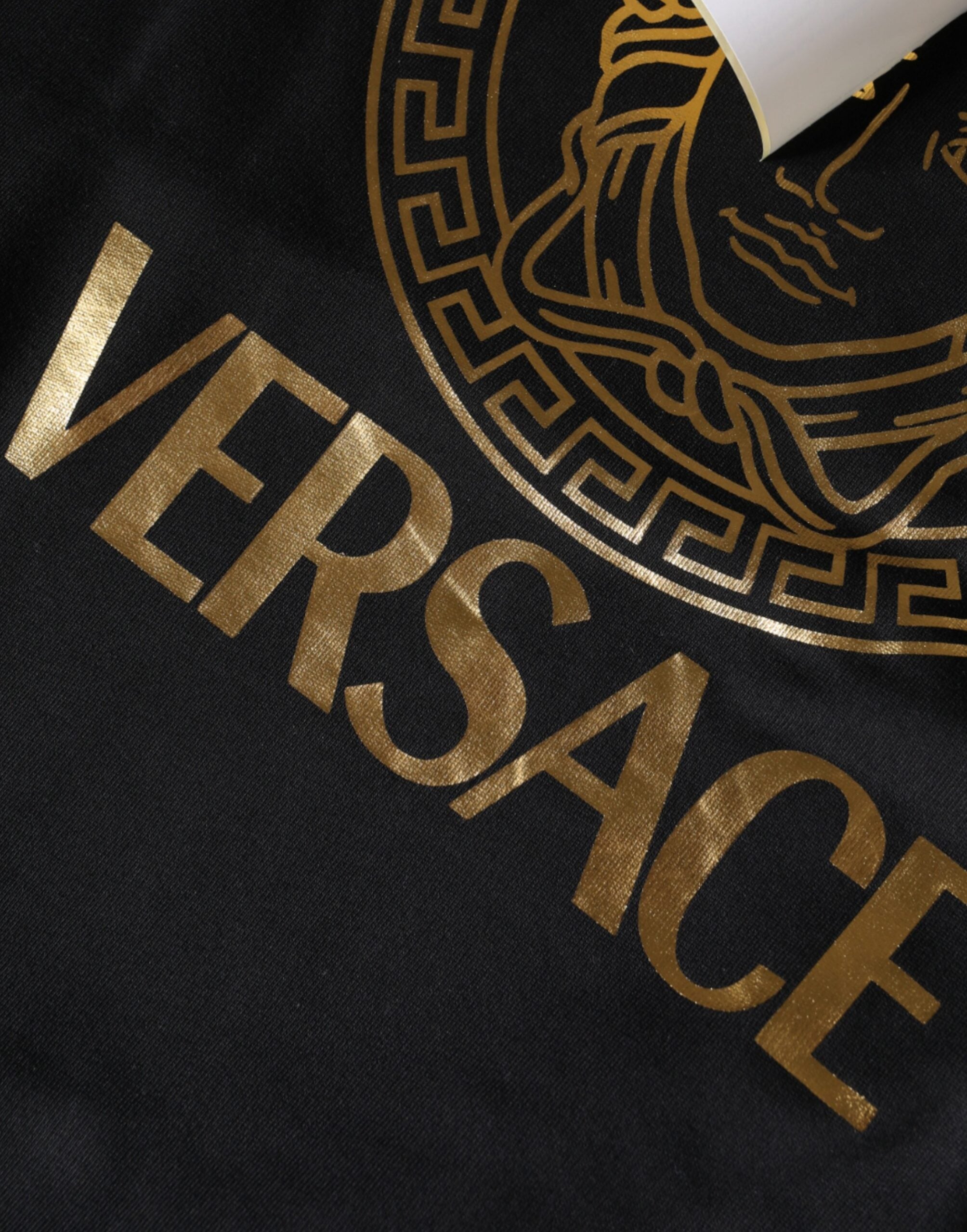 Sudadera con capucha y estampado de Medusa en algodón negro de Versace