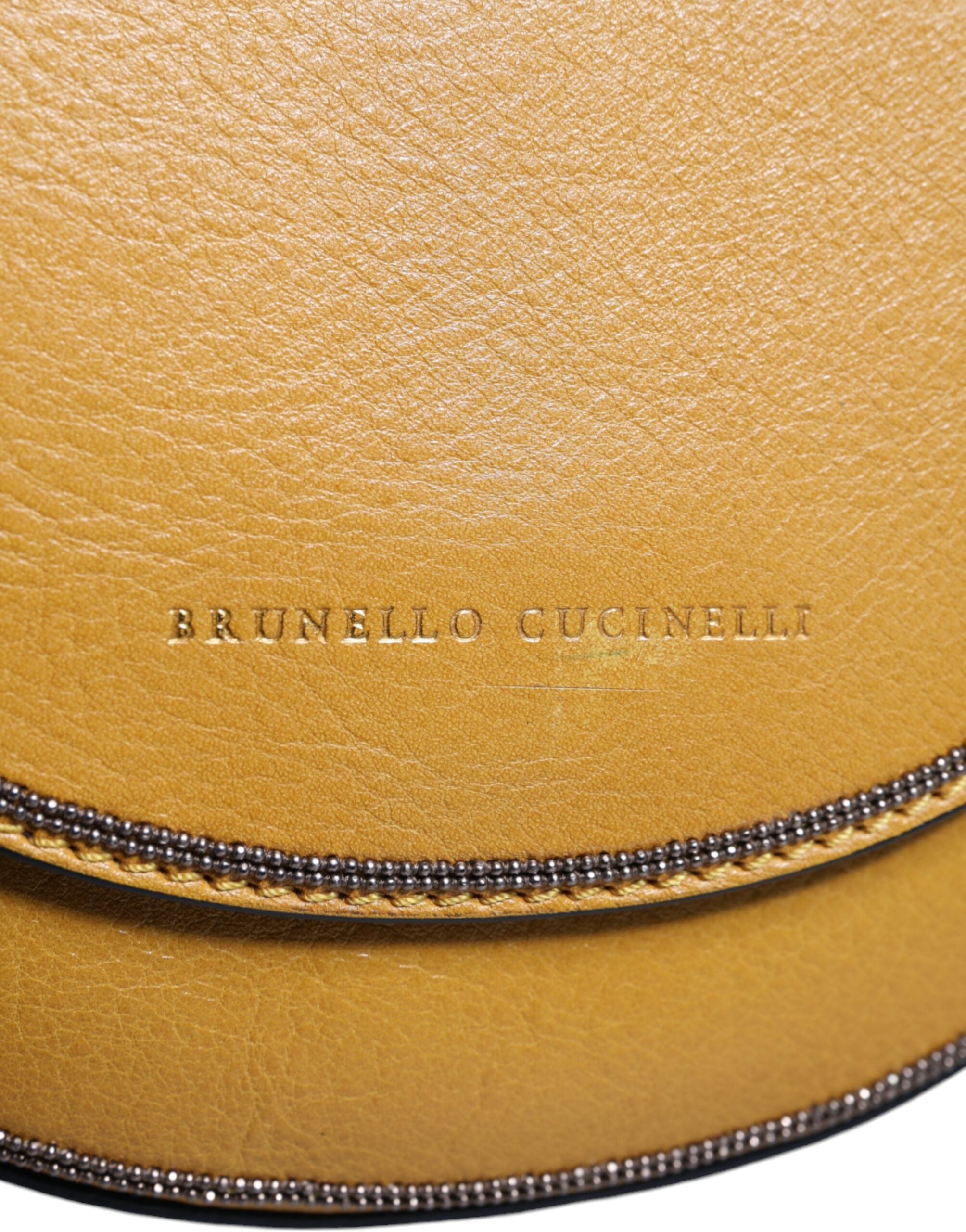 Bolso bandolera Brunello Cucinelli de piel marrón claro con logotipo y correa para la cintura