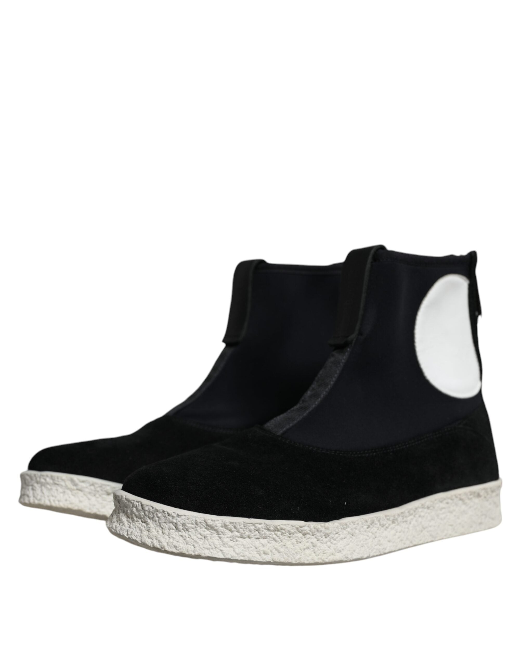 Botas de media caña Takeshi de neopreno en blanco y negro de Alexander McQueen