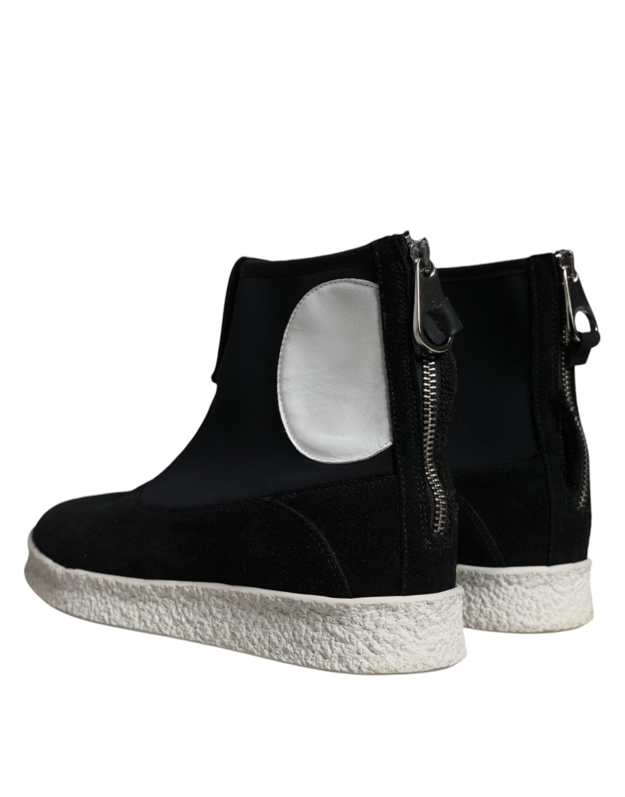 Botas de media caña Takeshi de neopreno en blanco y negro de Alexander McQueen
