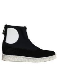 Botas de media caña Takeshi de neopreno en blanco y negro de Alexander McQueen