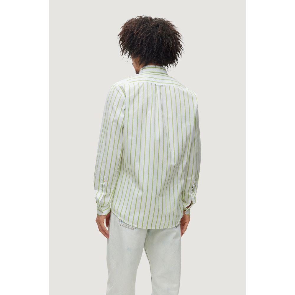 Camisa de algodón verde Hugo Boss