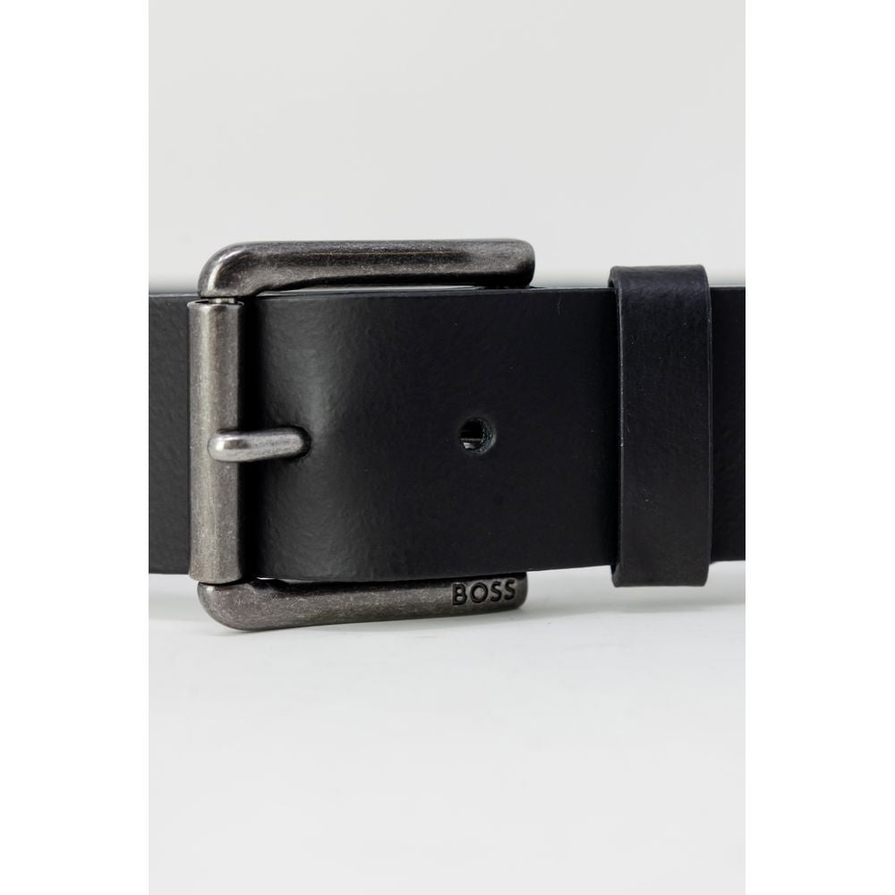 Cinturón de cuero negro Hugo Boss