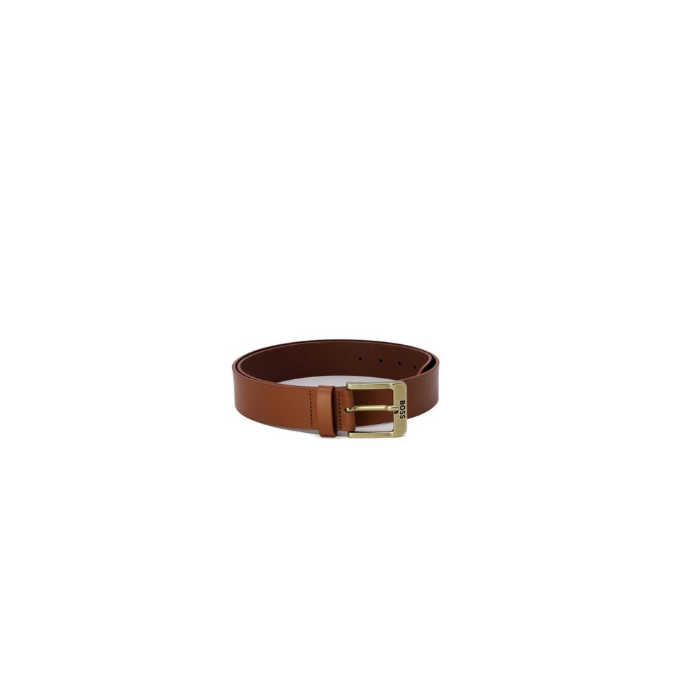 Cinturón de piel beige Hugo Boss