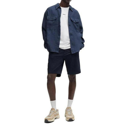 Hugo Boss Blue Cotton Bermuda