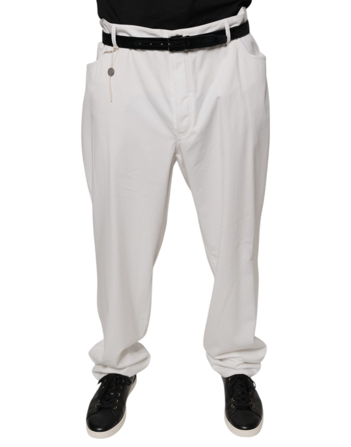 Pantalones de vestir cónicos de algodón blanco para hombre de Brunello Cucinelli