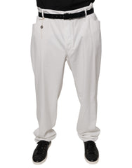 Pantalones de vestir cónicos de algodón blanco para hombre de Brunello Cucinelli