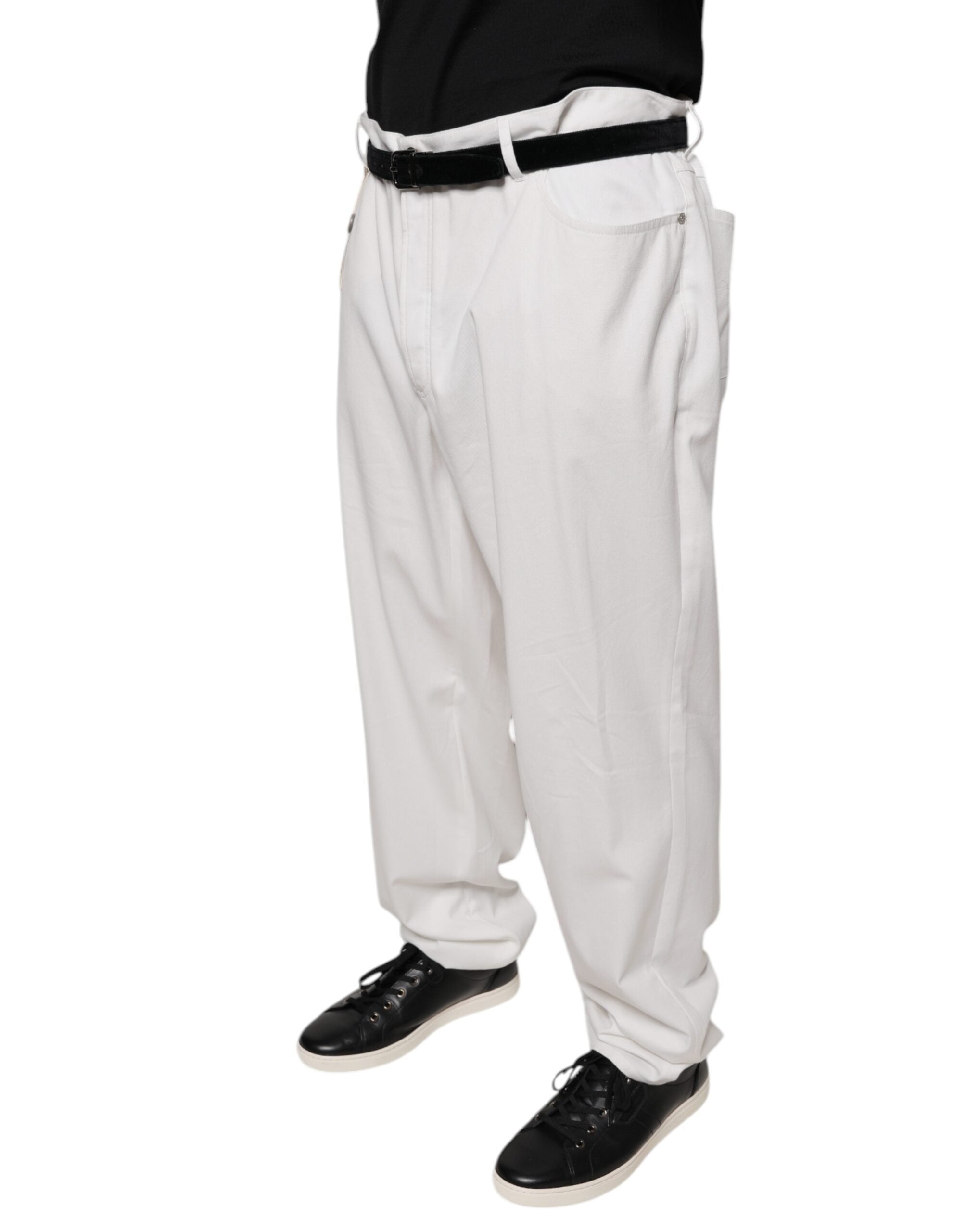 Pantalones de vestir cónicos de algodón blanco para hombre de Brunello Cucinelli