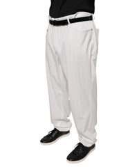 Pantalones de vestir cónicos de algodón blanco para hombre de Brunello Cucinelli