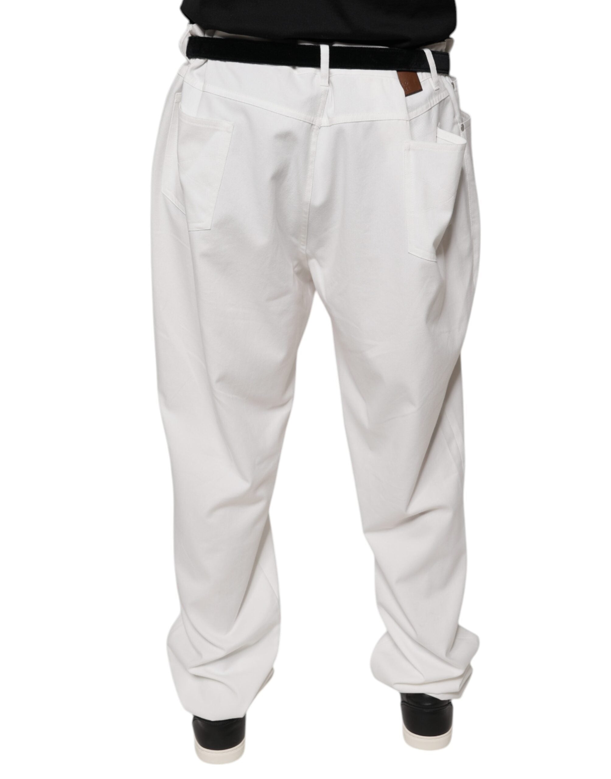 Pantalones de vestir cónicos de algodón blanco para hombre de Brunello Cucinelli