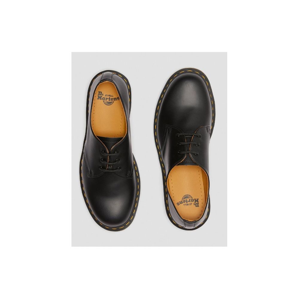 Dr. Martens - Zapatos planos de cuero negro