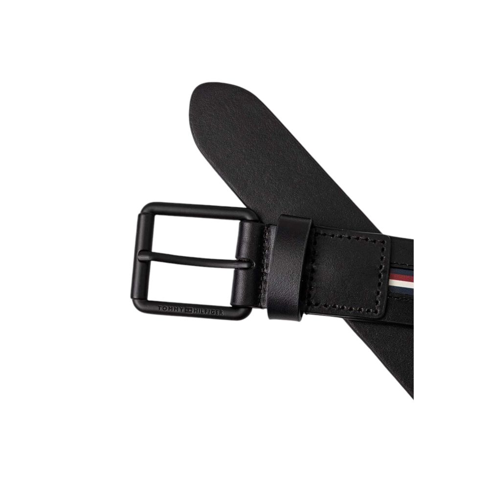 Cinturón de cuero negro Tommy Hilfiger