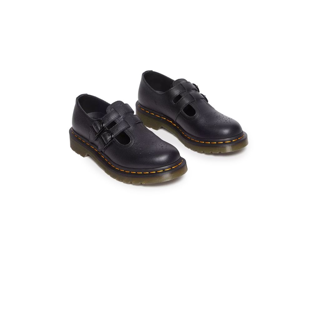 Dr. Martens - Zapatos planos de cuero negro