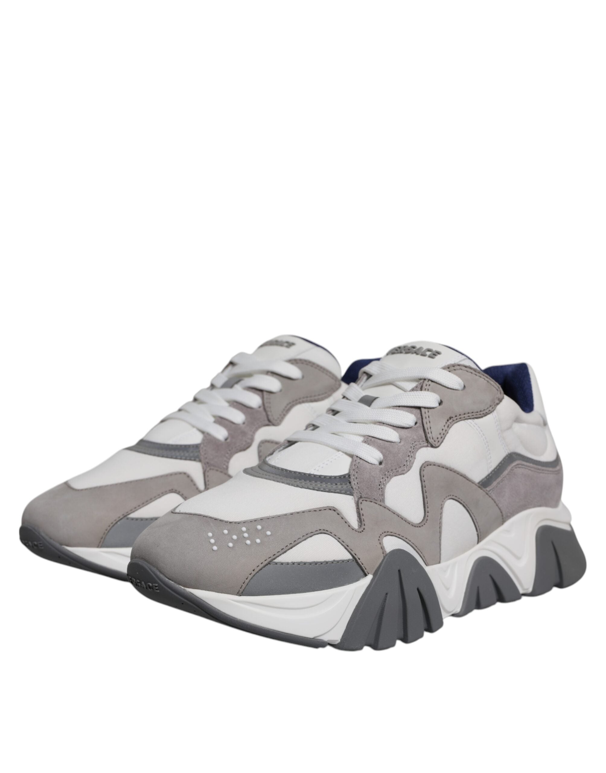 Zapatillas Versace Squalo de caña baja y gruesa de neopreno y cuero gris